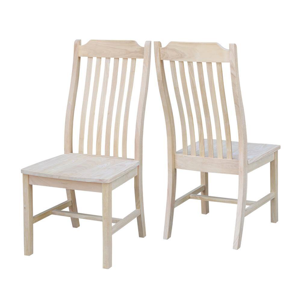 High Slat Back Traditional White Wood Side Chair