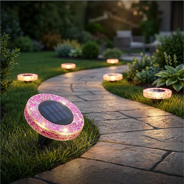 Bell + Howell Paw Print Disk Lights Low Voltage Black Solar