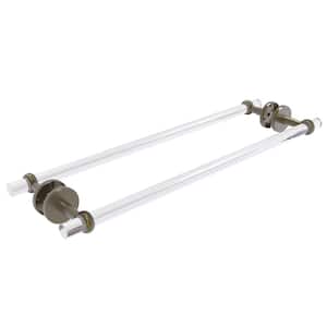 Clearview 24 in. Back to Back Shower Door Towel Bar with Twisted Accents in Antique Brass