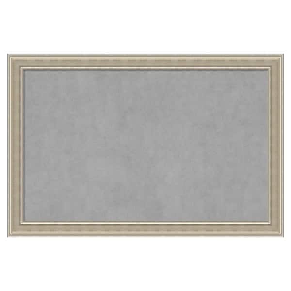 Amanti Art Mezzo Silver 36 in. x 24 in. Framed Magnetic Board