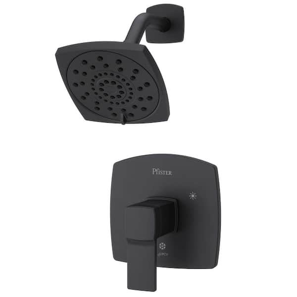 Pfister Deckard 1-Handle Shower Faucet Trim Kit in Matte Black (Valve Not Included)