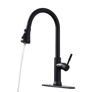 Touch-On Kitchen Faucet with Pull Down Sprayer Single Handle Brass Touch Activated Kitchen Sink Faucet