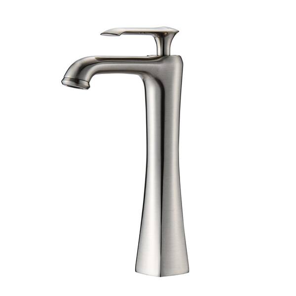 Miscool Buling Single Handle Single Hole Bathroom Faucet in Brushed Nickel