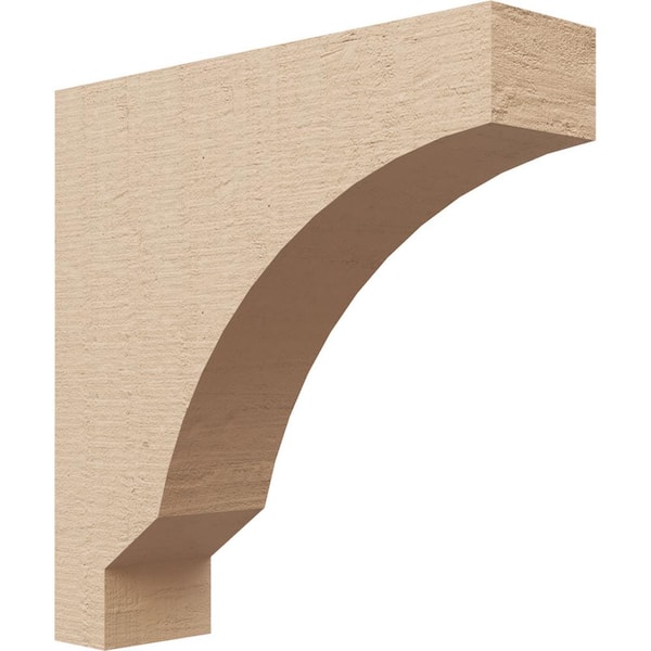 Ekena Millwork 3 in. x 12 in. x 12 in. Series 1 Thin Moab Rough Cedar Woodgrain Timberthane Polyurethane Corbel, Primed Tan