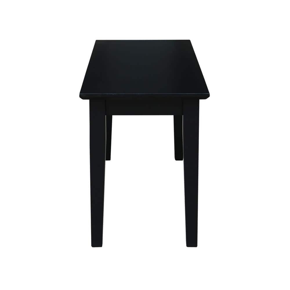 39" Black Solid Wood Shaker Style Bench