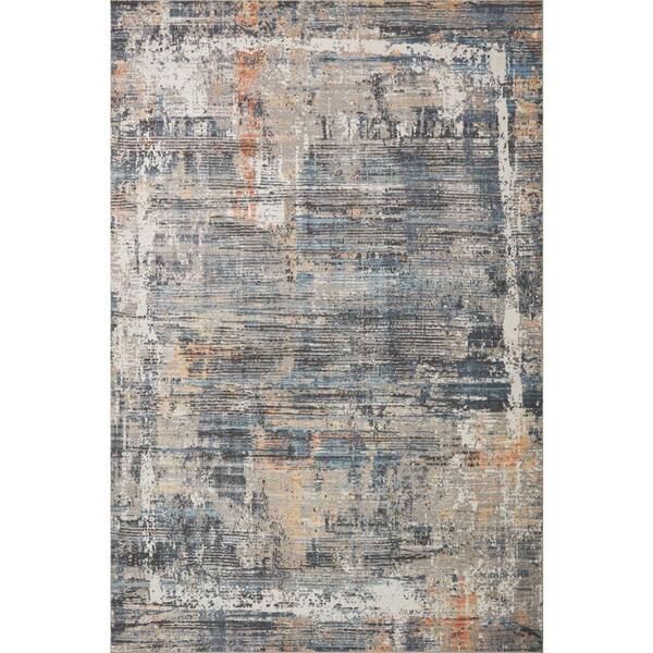 LOLOI II Maeve Slate/Apricot 11 Ft. 6 In. x 15 Ft. 5 In. Abstract Modern Rug