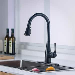 Marcie Single-Handle Integrated Pull Down Touchless Kitchen Faucet in Matte Black