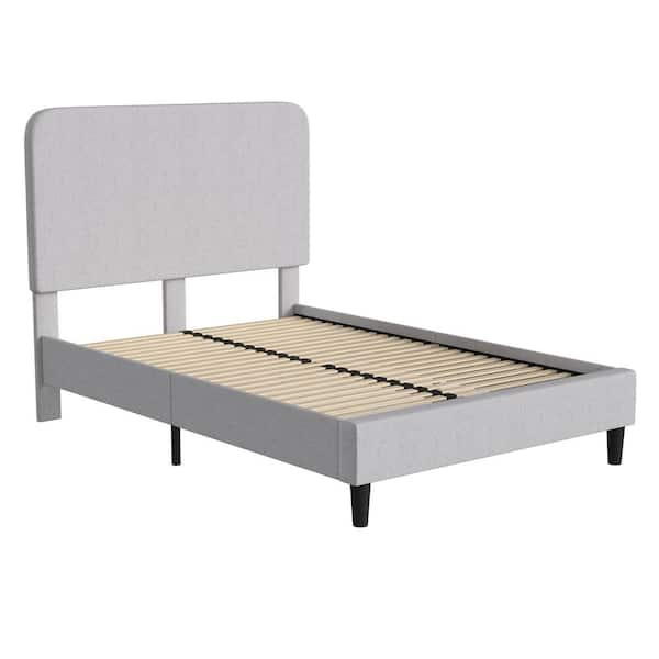 TAYLOR + LOGAN Light Gray Wood Frame Full Platform Bed PL-496054-TAYLH ...