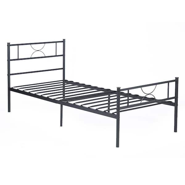Homy Casa SANE Black Metal Frame Twin Size Platform Bed Semicircle