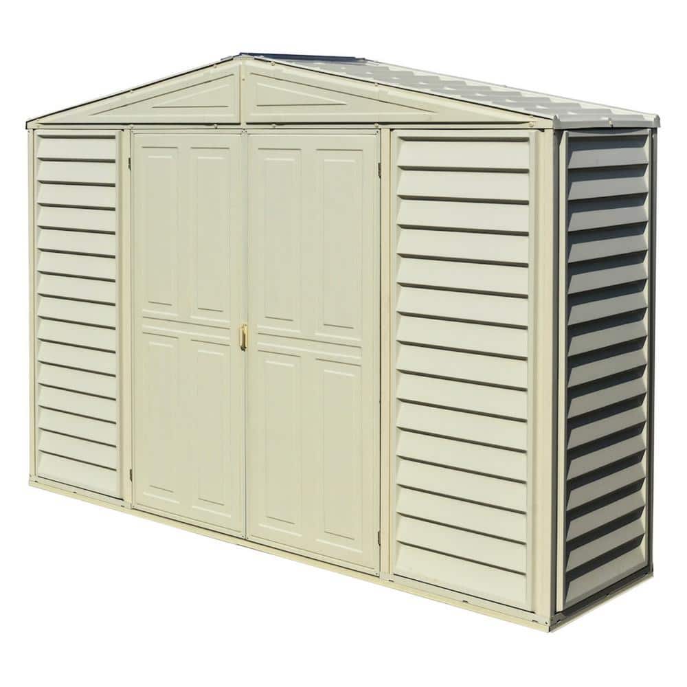 Beige 10.5 ft. x 2.8 ft. Vinyl Storage Shed Kit