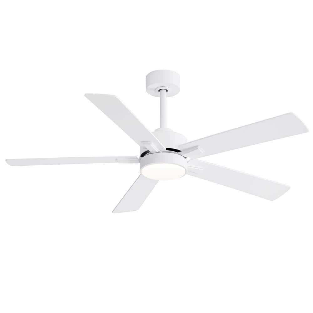 ホワイトS Charlie Breezary Charlie 52 in. Integrated LED Indoor White Ceiling