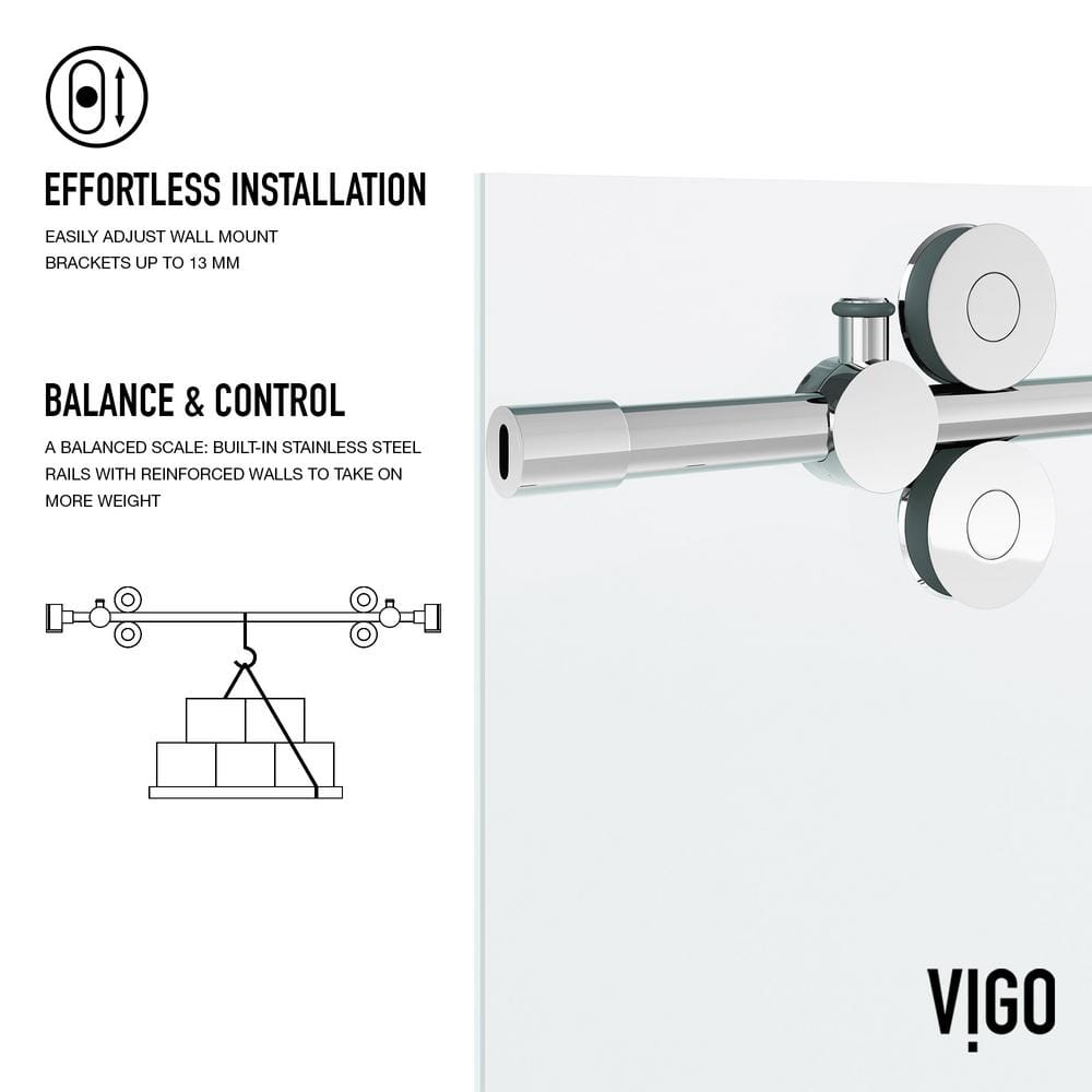 Elan Chrome 60" Frameless Sliding Tub Door with Laminated Glass
