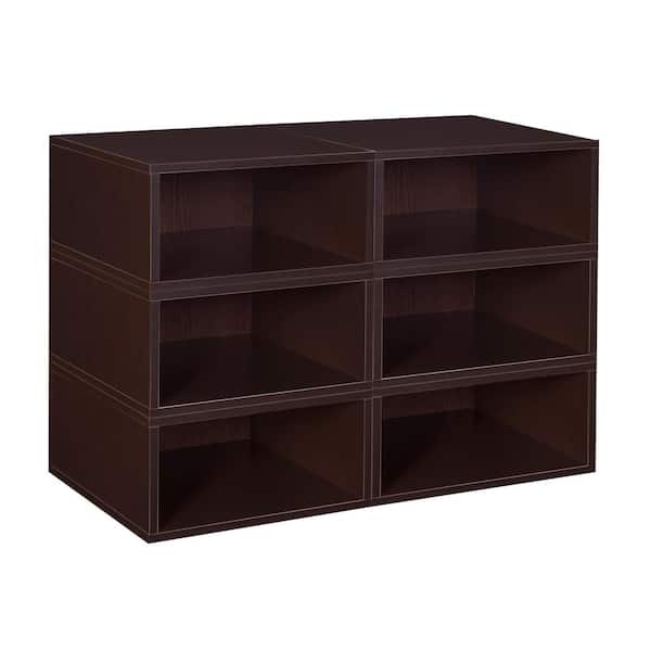 Regency 13 in. H x 39 in. W x 13 in. D Brown Wood 6-Cube Organizer