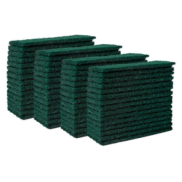 BISON LIFE 4.7 in. x 1.6 in. Slicer Scrubbing Pad, Green (60-Pack)