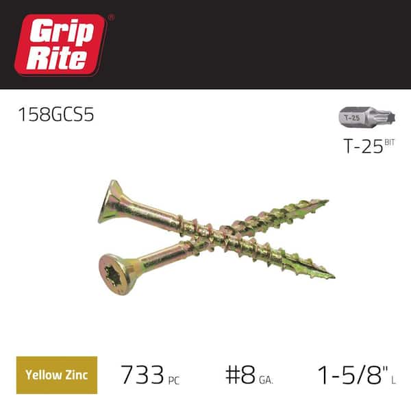skr様 Grip-Rite #8 x 1-5/8 in. Star Drive Dual Flat Head Coarse Thread
