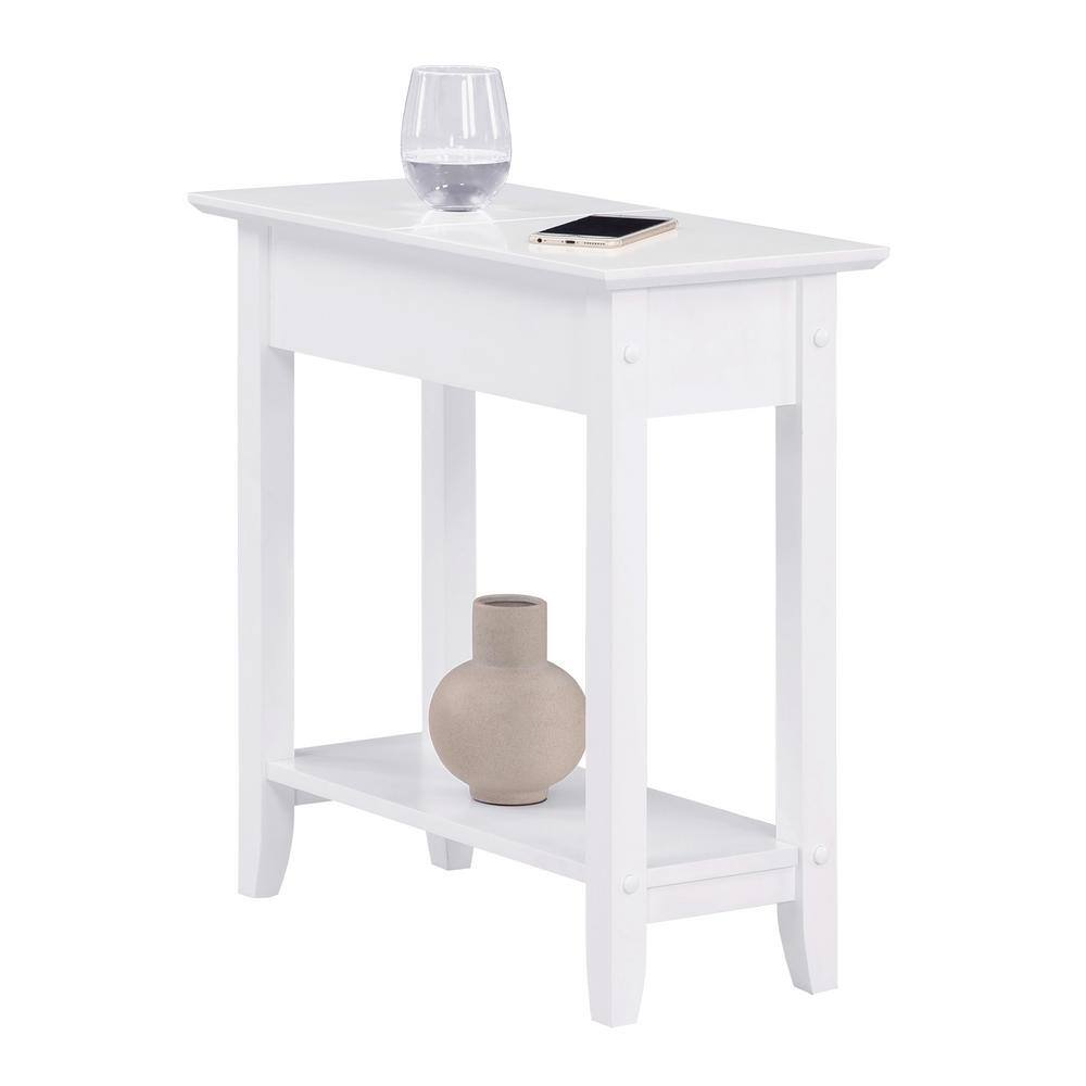 American Heritage White Wooden Flip Top End Table with Storage