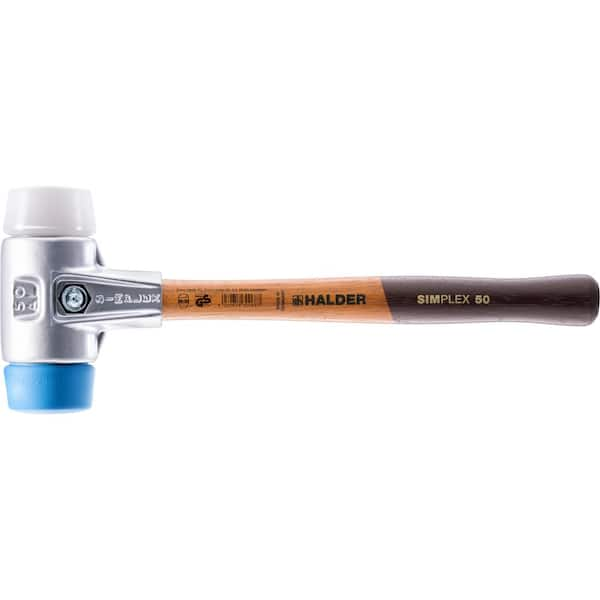 Halder 23 oz. Simplex 50 Mallet, Aluminum Housing with Soft Blue Rubber (Non-Marring) and Superplastic Inserts