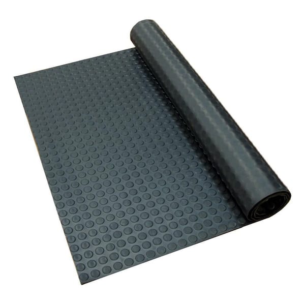 Rubber-Cal Coin-Grip Anti-Slip Rolled Rubber Mat - Black 72 x 48 in.