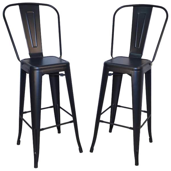 Carolina Cottage Adeline 30 in. Black Metal Bar Stool (Set of 2)