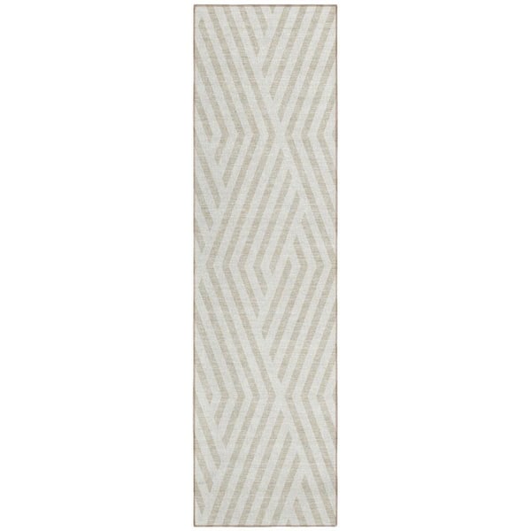 2' X 8' Beige and Black Indoor Outdoor Area Rug 2' X 8' Beige and Black Indoor Outdoor Area Rug