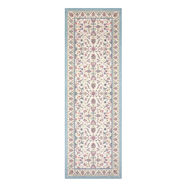 Chatsworth 2 ft. x 6 ft. Woven Ivory Multi Floral Runner Rug