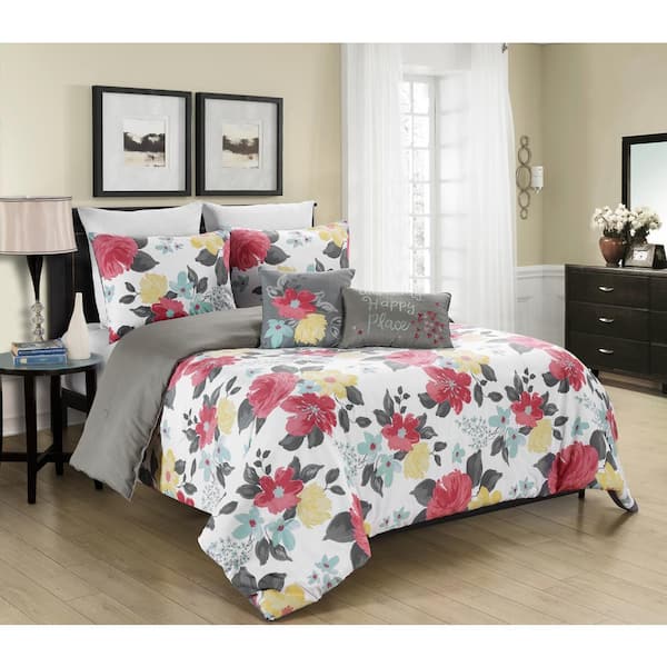 Morgan Home MHF Home Gretchen Multi Floral 4-Piece Twin Comforter Set