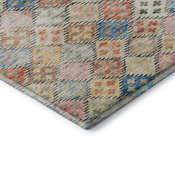 Mayfield Premium Machine Washable Abstract AMF1081 Paprika 9 ft. x 12 ft. Area Rug