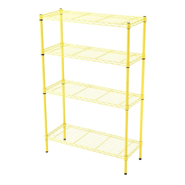 Tatahance Yellow 3-Tier Beech Wood Shelving Unit (17.7 in. W x 31.5 in. H x  12.6 in. D) W128352205-F - The Home Depot