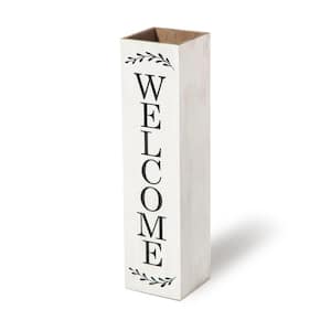30 in. H White Double Sided Wooden Boxed "Welcome Porch" Porch Sign