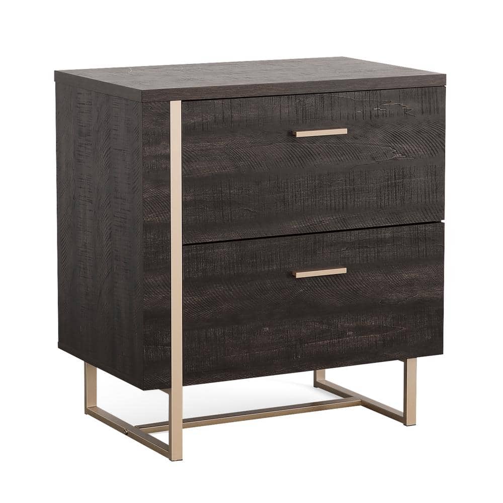 Blade Walnut 2-Drawer Legal Size Lateral File Cabinet