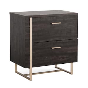 Walter Heights 2-Drawer Blade Walnut Engineered Wood 27.953 in. W Lateral File Cabinet with Metal Frame