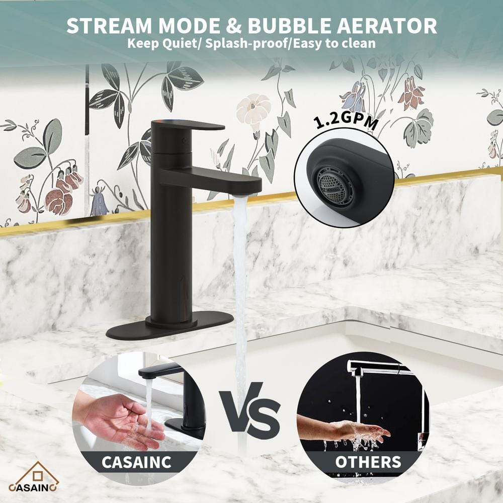Matte Black Stainless Steel Touchless Bathroom Sink Faucet