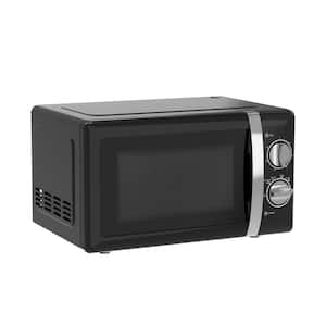 0.7 cu. ft. 17 in. Width Countertop Microwave Oven, Retro Dials Simple Mechanical Controls, 5 Power Modes, Timer - Black