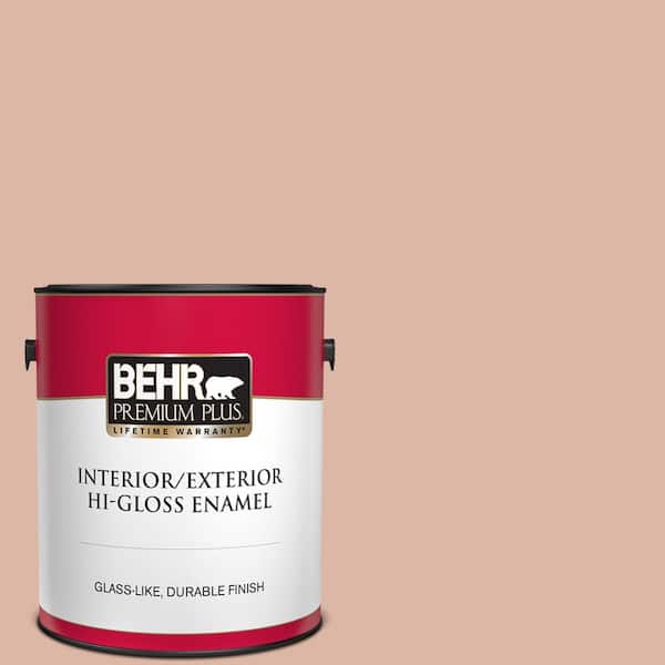BEHR PREMIUM PLUS 1 gal. #220E-3 Melted Ice Cream Hi-Gloss Enamel Interior/Exterior Paint