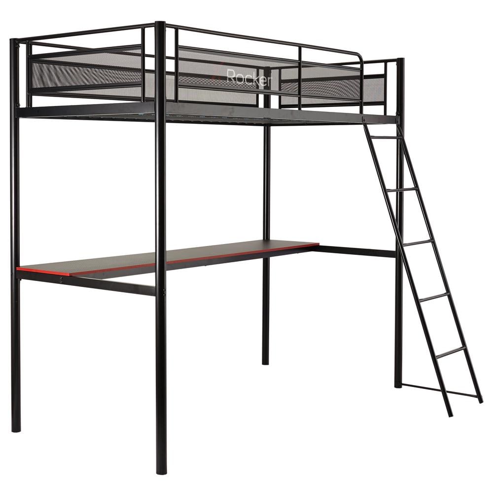 X Rocker HQ Gaming Bunk Bed with Built-In Shelving, Black X Rocker HQ Gaming Bunk Bed with Built-In Shelving, Black