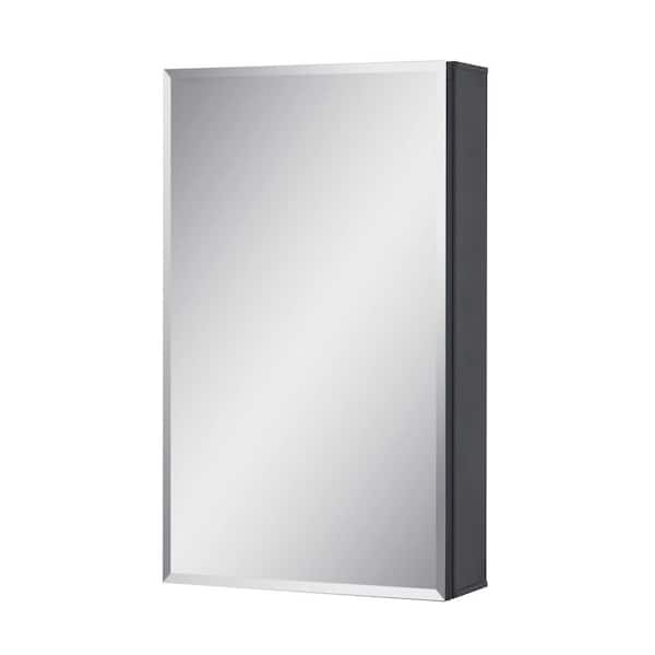 14 in. x 24 in. Rectangular Aluminum Medicine Cabinet with Mirror and Adjustable Shelves for Bathroom
