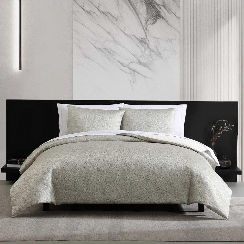 Gray Organic Cotton Queen Comforter Set with Reversible Design