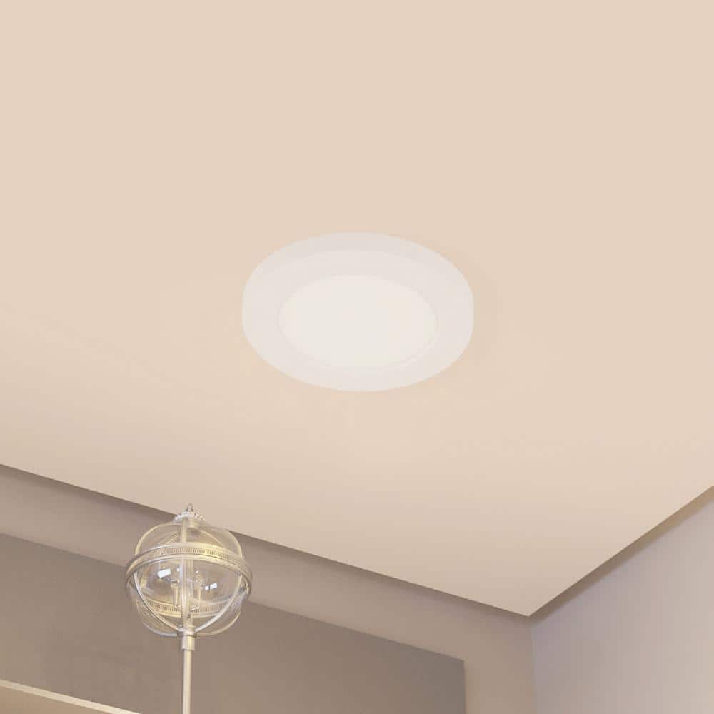 White Glass LED Flush Mount Ceiling Light