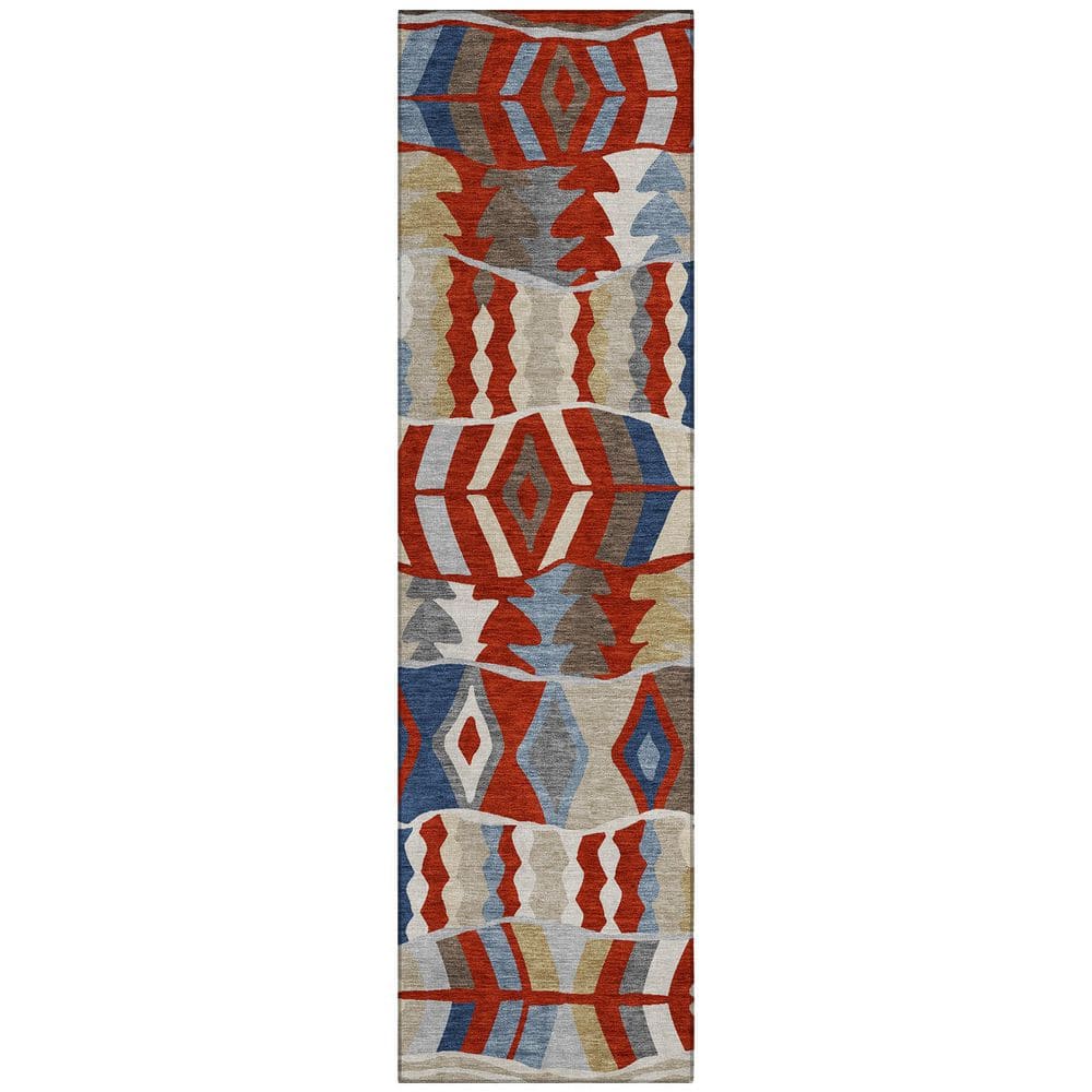 Chantille Machine Washable Indoor/Outdoor Abstract ACN2844 Red 2 ft. x 7 ft. Runner Rug price history on PriceWatchPro