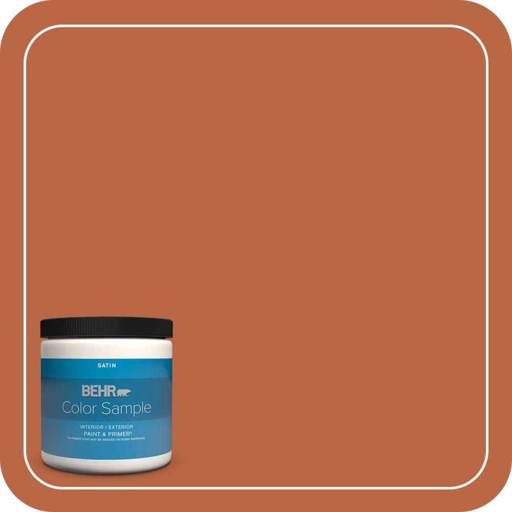 8 oz. Home Decorators Collection #HDC-FL15-01 Pumpkin Drizzle Satin Enamel Interior/Exterior Paint & Primer Color Sample -  BEHR PREMIUM PLUS, ZZ049834