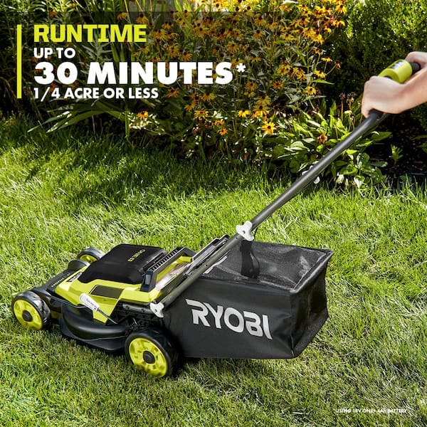 RYOBI ONE+ 18V 13 in. Cordless Battery Walk Behind Push Lawn Mower