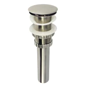 Coronel Push Pop-Up Bathroom Sink Drain in Brushed Nickel without Overflow