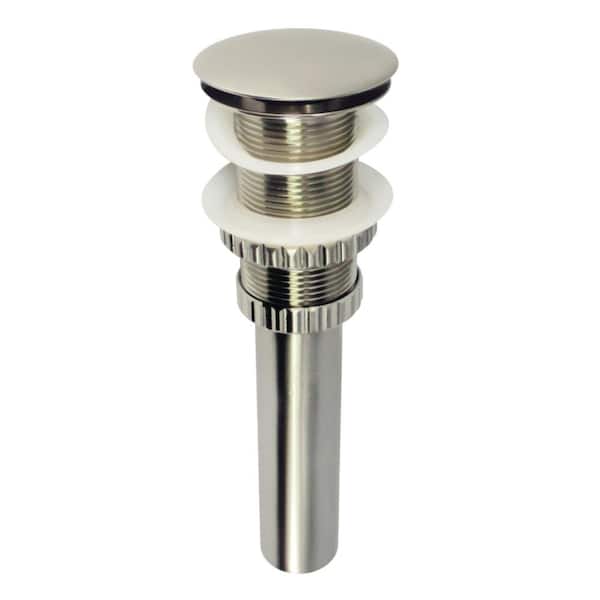 Kingston Brass Coronel Push Pop-Up Bathroom Sink Drain in Brushed Nickel without Overflow
