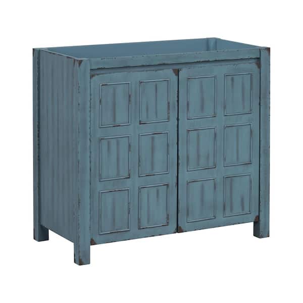 Qualler 35.6 in. W x 17.9 in. D x 33 in. H Bath Vanity Cabinet Without Top in Blue