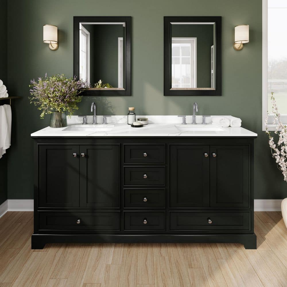 Deborah 72 in. W x 22 in. D x 35 in. H Double Bath Vanity in Dark Espresso with Giotto Quartz Top price history on PriceWatchPro
