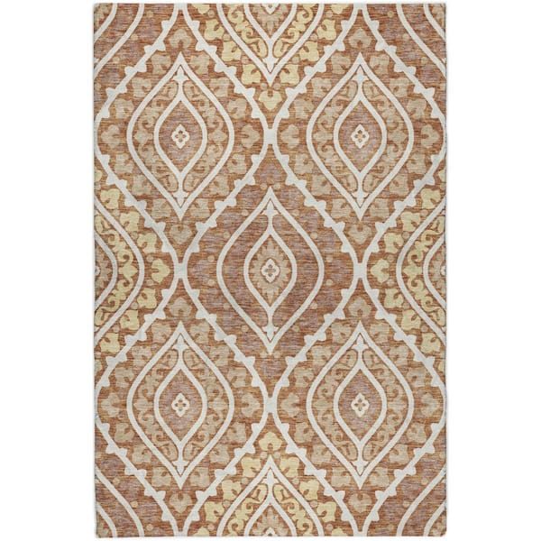Dream Shag Premium Machine Washable Abstract ADS761 Paprika 10 ft. x 14 ft. Area Rug