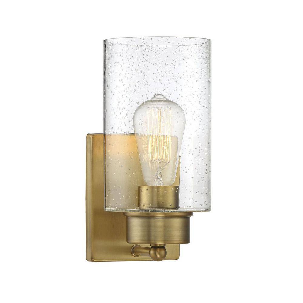 Edgewood Nickel Dimmable 1-Light Wall Sconce with Clear Glass