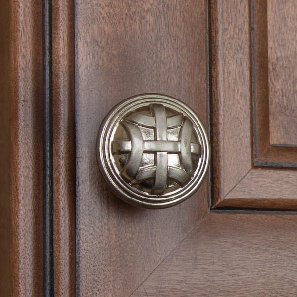 1-1/4 in. Dia Satin Nickel Round Braided Cabinet Knobs (10-Pack)