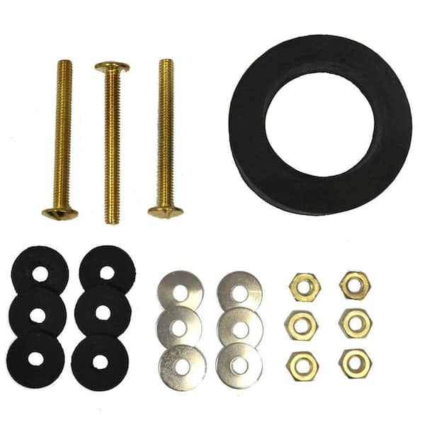 Everbilt 5/16 in. x 3 in. Toilet Tank to Bowl Gasket Kit and Wall Rubber Gasket Bundle