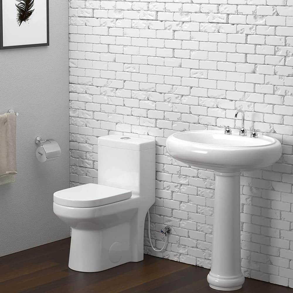 Compact White Vitreous China Dual Flush Round Toilet